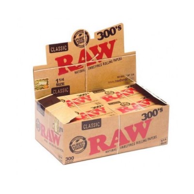 RAW 300'S ROLLING PAPERS 1 1/4 - 20CT/ DISPLAY